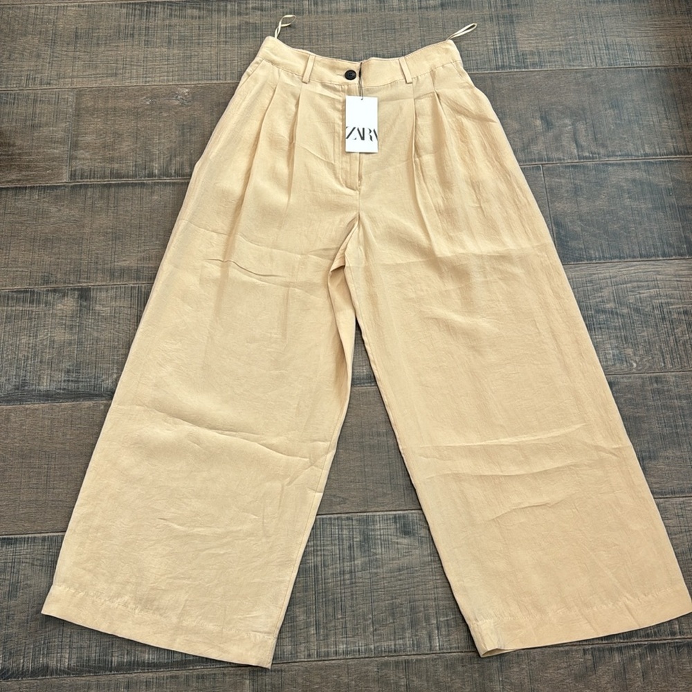 NWT ZARA WIDE LEG HIGH WAIST PANTS SIZE M